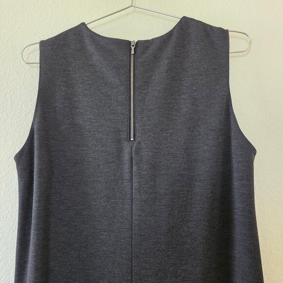 Uniqlo Black Sleeveless Shift Dress Womens Size M Gray Minimalist Rayon Blend - Picture 6 of 11